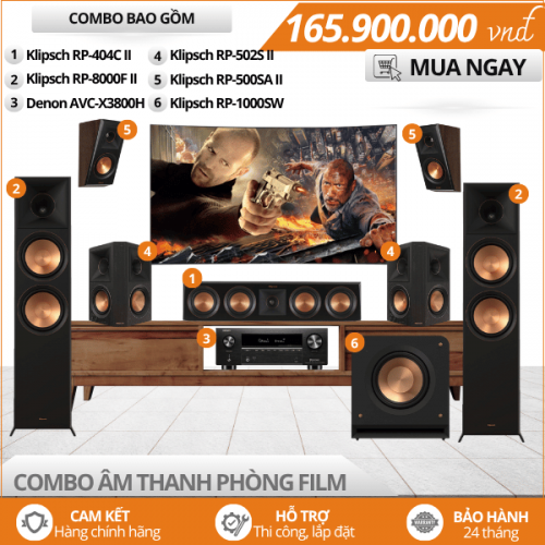 Dàn âm thanh phòng phim 7.1 tại gia Klipsch RP-8000F II