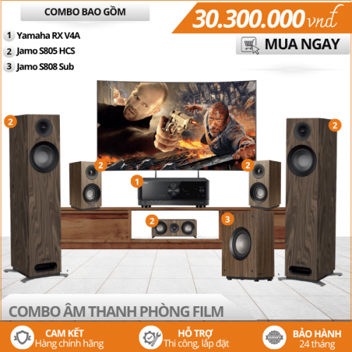 Hệ thống âm thanh phòng phim tại gia 5.1 Yamaha RX V4A - Jamo S805 HCS