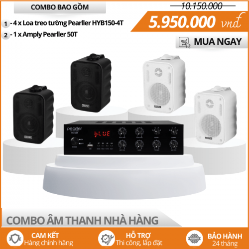 Bộ Dàn Loa Nhỏ Treo Tường Cho Nhà Hàng HYB150-4T