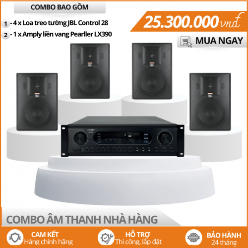 Dàn Loa nghe nhạc nhà hàng - Bộ 4 loa treo tường JBL Control 28