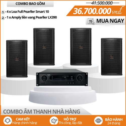 Bộ Âm Thanh Công Suất Lớn Pearller Smart 10 Nhà Hàng