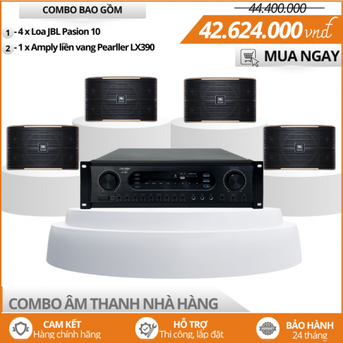 Hệ thống âm thanh Nhà Hàng, Tiệc cưới - Bộ 4 Loa JBL Pasion 10