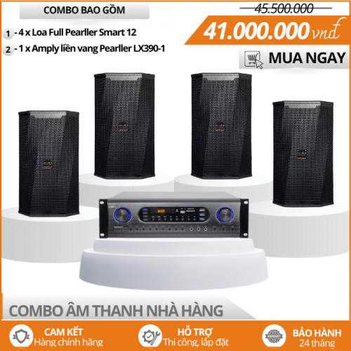 Bộ Loa Công Suất Lớn Nhà Hàng - 4 Loa Full Pearller Smart 12