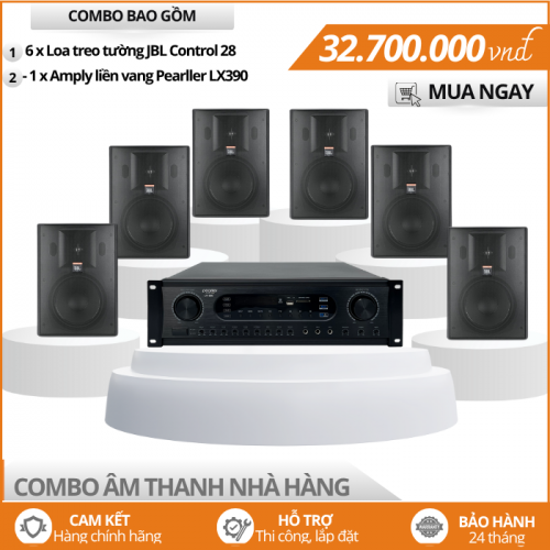Dàn Loa nghe nhạc nhà hàng - Bộ 6 loa treo tường JBL Control 28