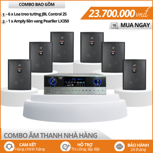 Dàn Loa nghe nhạc nhà hàng - Bộ 6 loa treo tường JBL Control 25