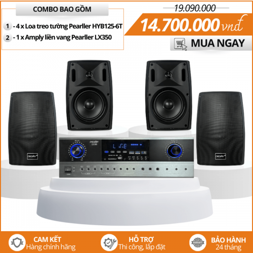 Dàn 4 loa treo tường Pearller 40W - Pearller HYB125-6T