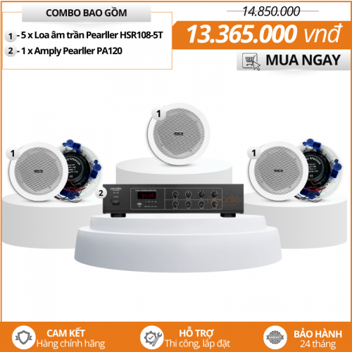 Bộ loa âm trần nghe nhạc Pearller HSR108-5T