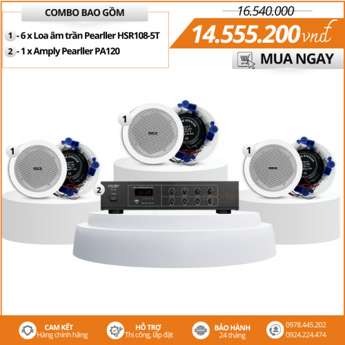 Dàn loa âm trần nghe nhạc - 6 loa Pearller HSR108-5T