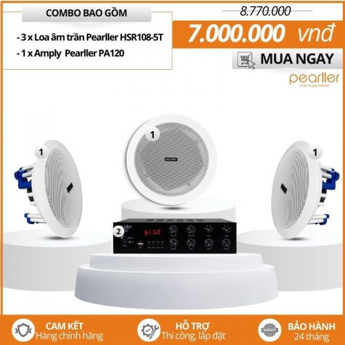 Hệ thống loa âm trần Pearller HSR108-5T cho không gian thương mại