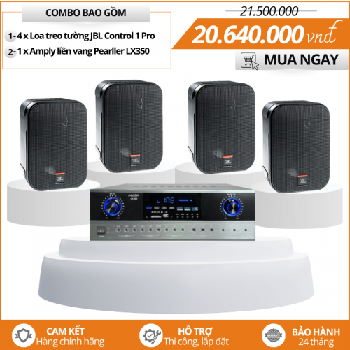 Dàn 4 loa treo tường cho nhà hàng, quán cafe JBL Control 1 Pro