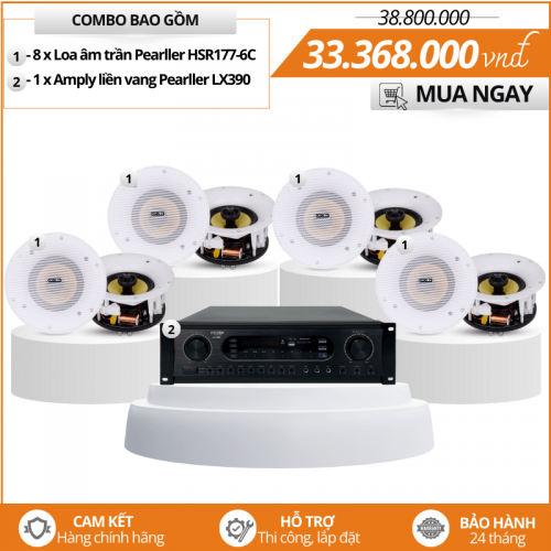 Bộ 8 loa loa âm trần nghe nhạc hay- Pearller HSR177-6C