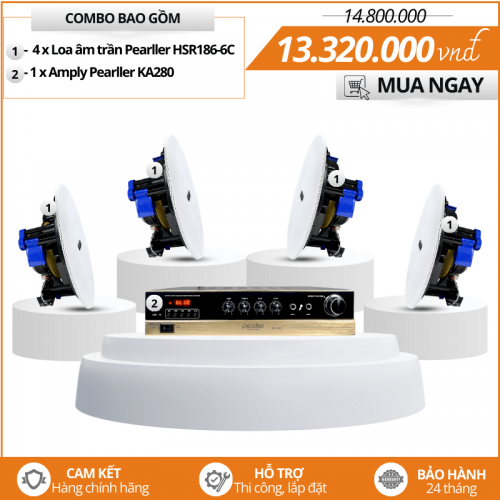 Bộ dàn loa âm trần cao cấp Pearller HSR186-6C