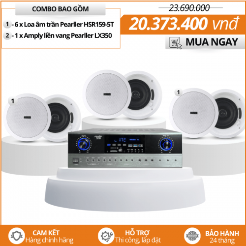 Bộ Loa âm trần nghe nhạc hay- Bộ 6 loa âm trần Pearller HSR159-5T