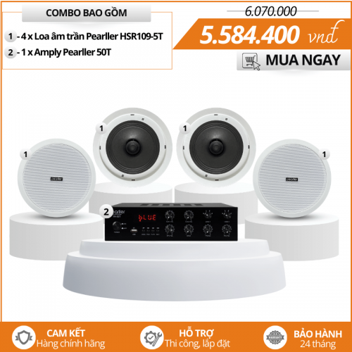 Bộ loa âm trần phát nhạc nền Pearller HSR109-5T