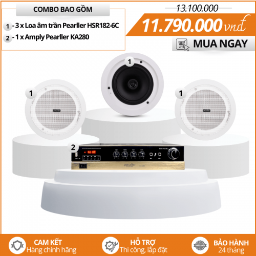 Lắp đặt bộ loa âm trần 2 Way Pearller HSR182-6C