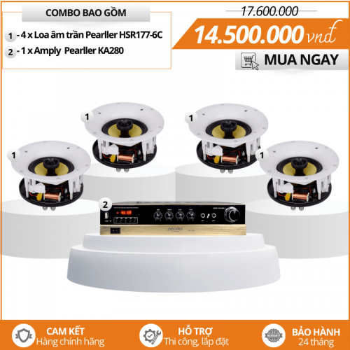 Trọn Bộ Loa Âm Trần Cao Cấp Pearller HSR177-6C