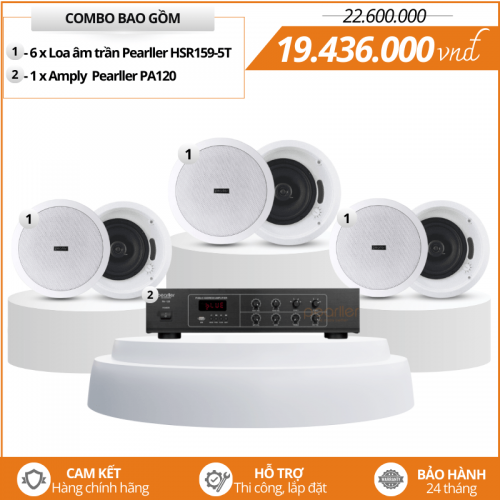 Trọn bộ loa âm trần nghe nhạc Pearller HSR159-5T