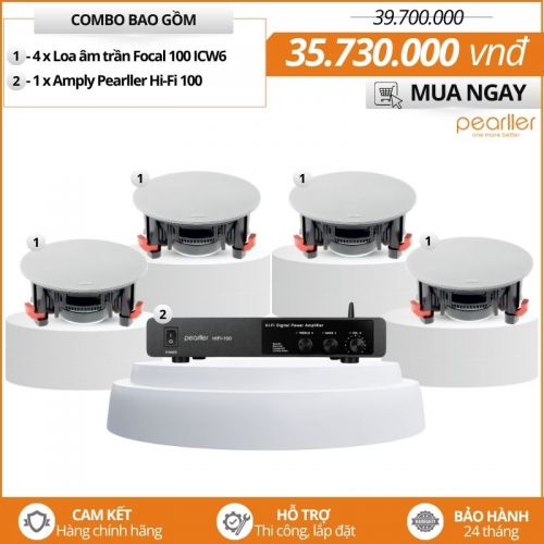 Bộ 4 loa âm trần Focal nghe nhạc hifi