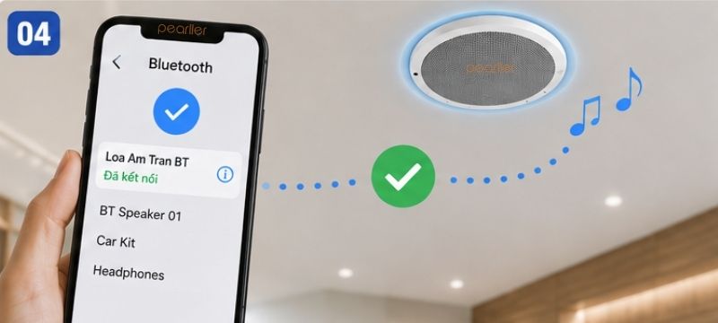 cac thao tac ket noi loa am tran bluetooth voi tivi va dien thoai