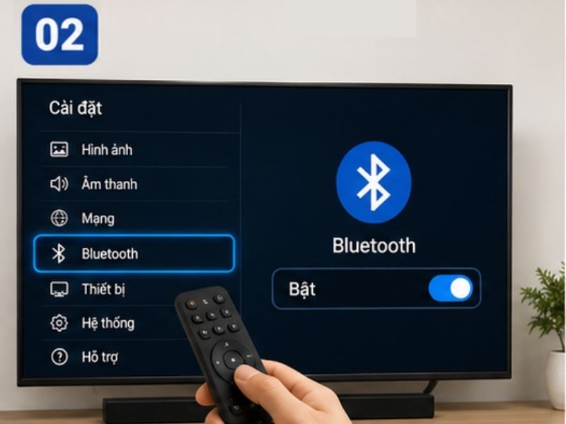 cach ket noi loa am tran bluetooth voi tivi
