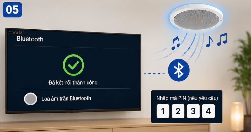 cach ket noi loa am tran bluetooth voi tivi