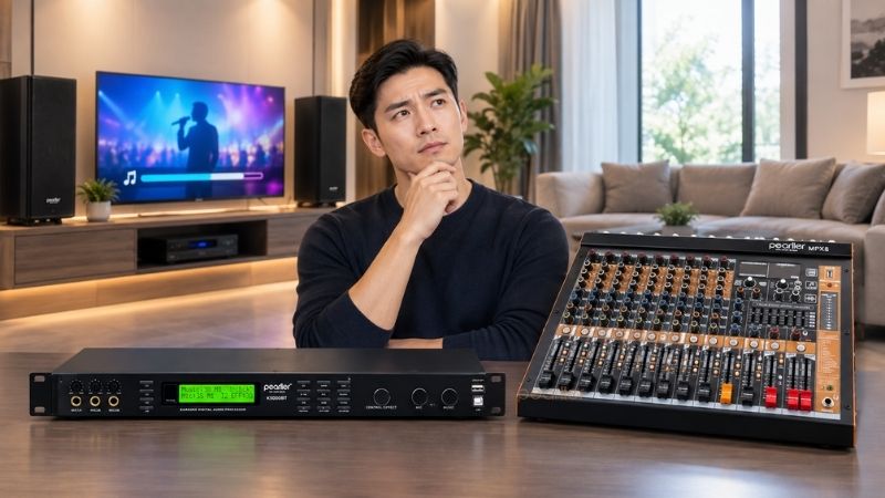 nen su dung vang so hay ban mixer cho dan karaoke gia dinh