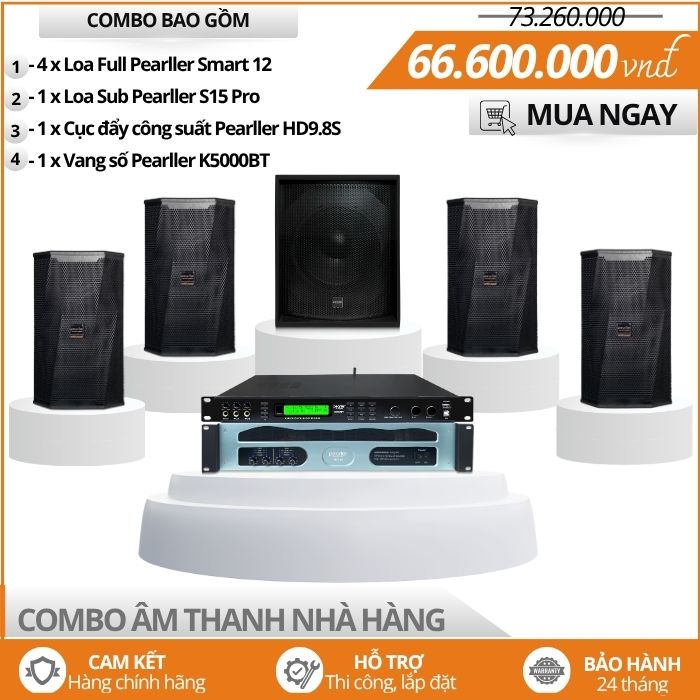 Hệ Thống Âm Thanh Công Suất Lớn Cho Nhà Hàng Pearller Smart 12