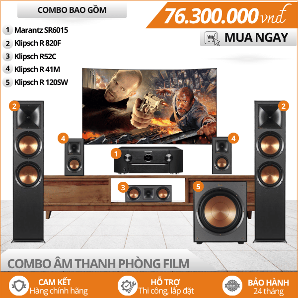 Dàn xem phim nghe nhạc 5.1 Klipsch R820F