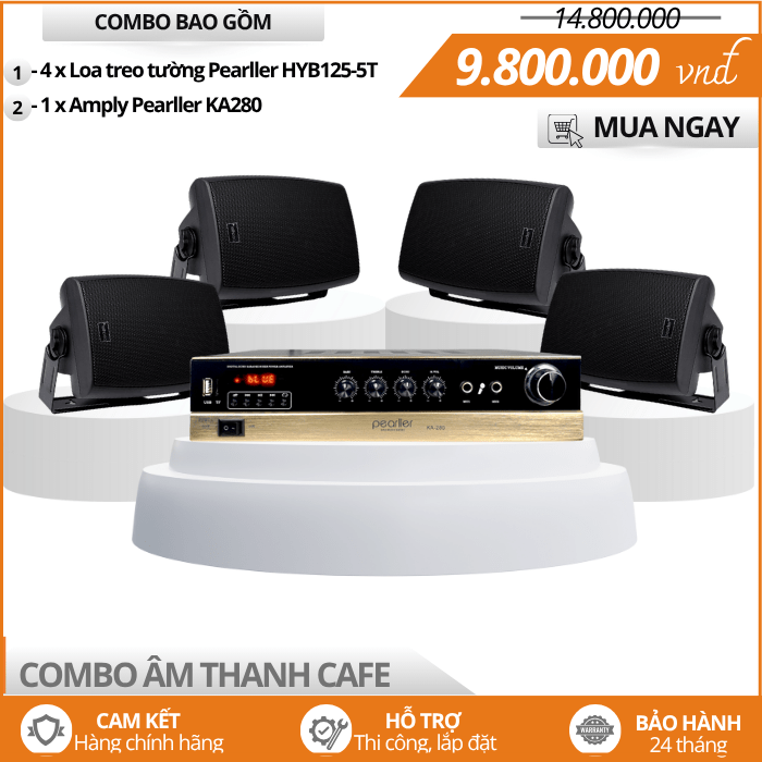 Dàn Loa Quán Cafe Pearller HYB125-5T chuẩn IP55