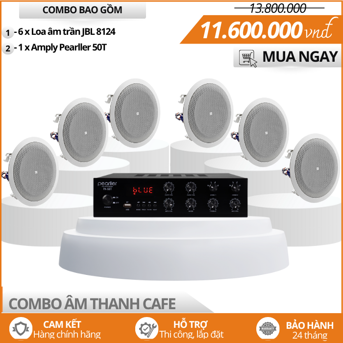 Giải pháp Loa JBL 8124 Chính Hãng Nghe Nhạc Cho Cafe