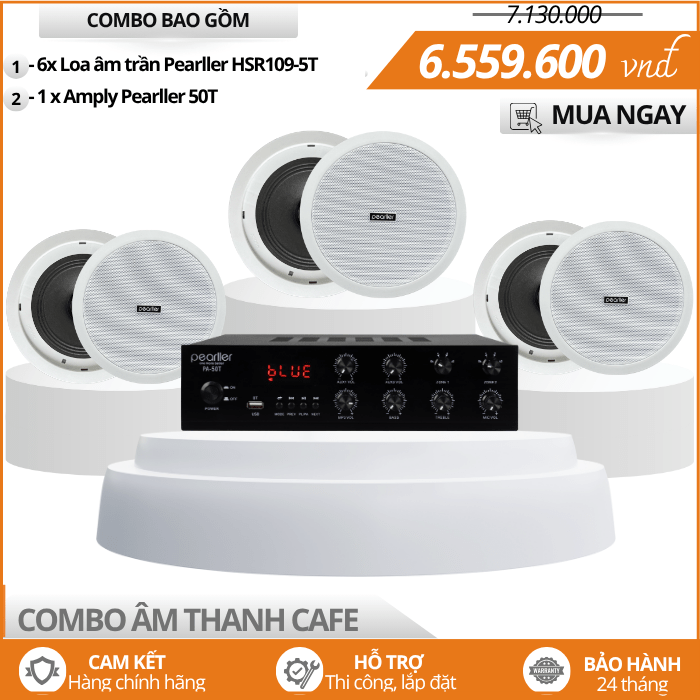 Trọn Bộ 6 Loa Nghe Nhạc Quán Trà Sữa HSR109-5T