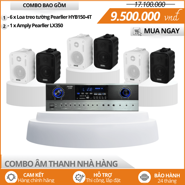 Bộ Loa Cho Nhà Hàng Nhỏ Gọn Pearller HYB150-4T