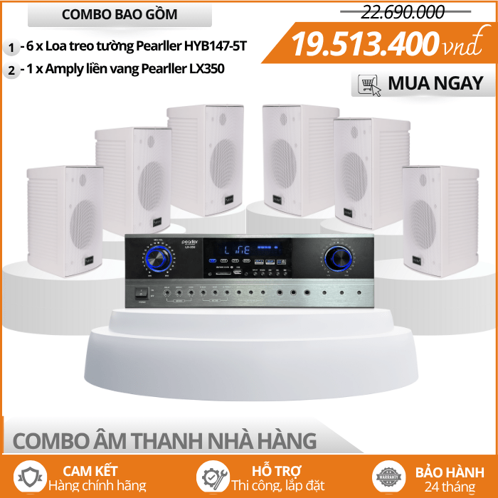 Loa Mini Phát Nhạc Nền Cho Nhà Hàng Pearller HYB147-5T 