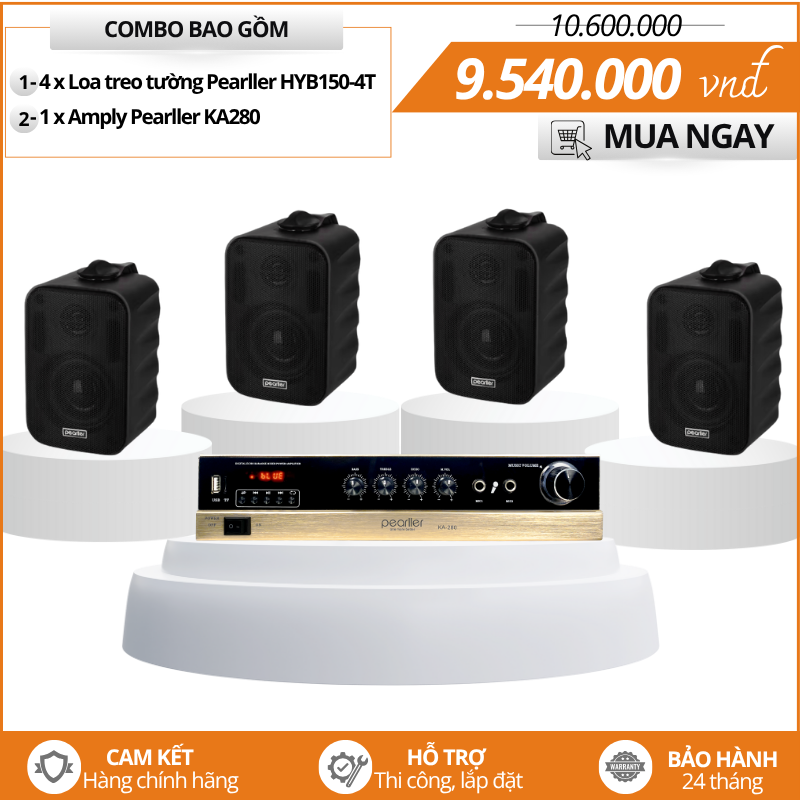 Bộ Loa Mini Treo Tường Phát Nhạc Hay HYB150-4T