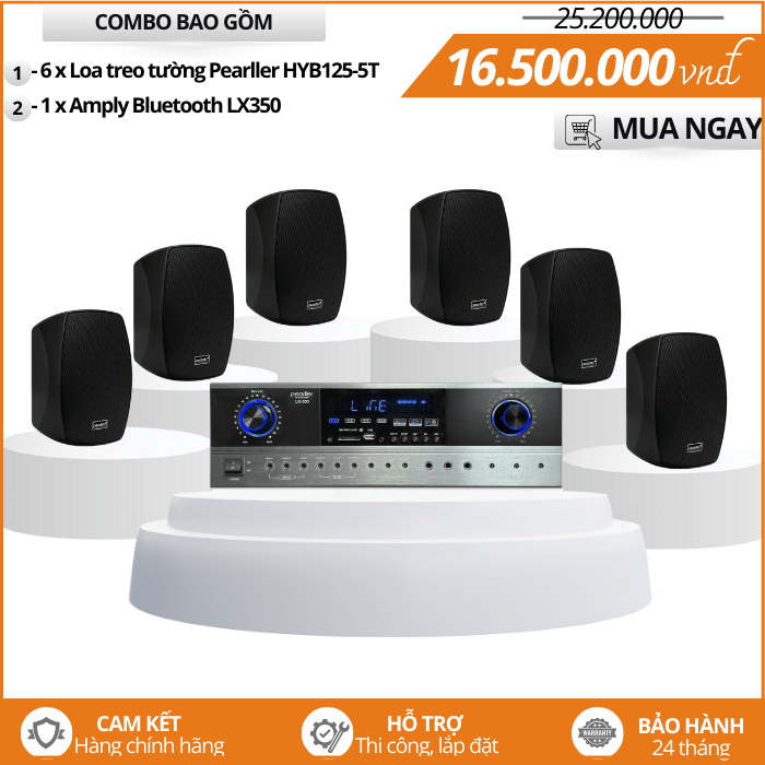 Bộ Loa Nghe Nhạc Cao Cấp Pearller HYB158-5T Tiêu Chuẩn IP65