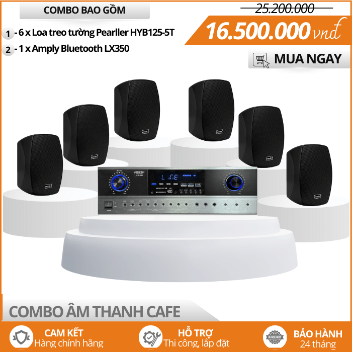 Dàn Âm Thanh Chuyên Nghiệp Cho Quán Cafe Pearller HYB158-5T