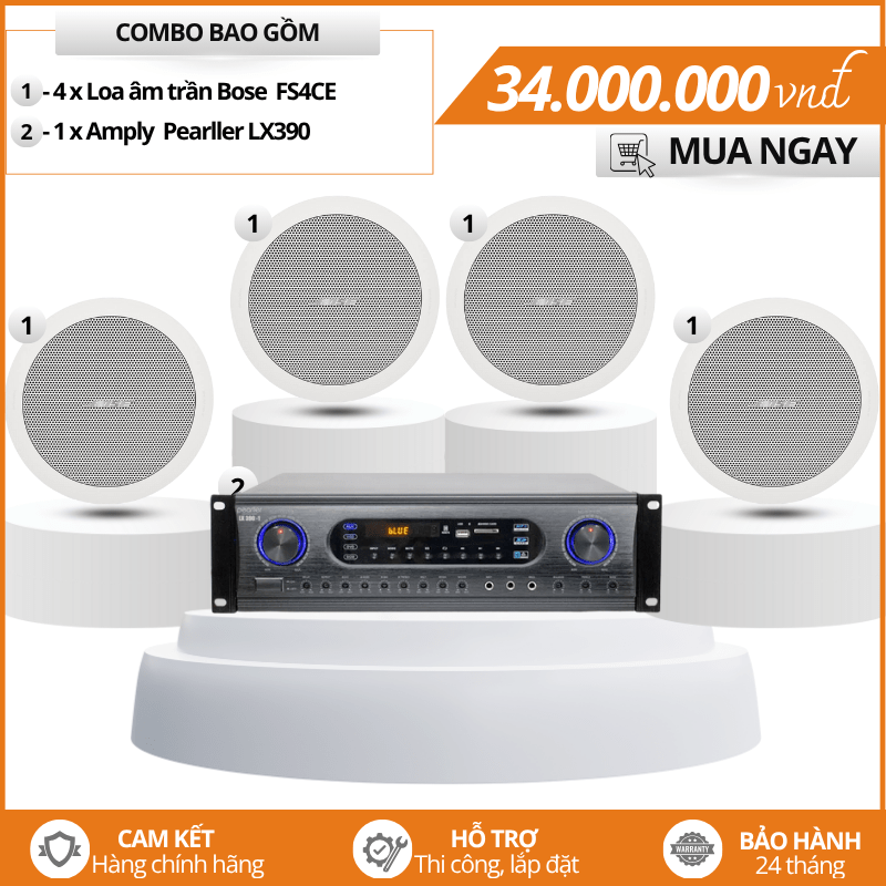 Loa Âm Trần Nghe Nhạc Bose - Bộ 4 Loa Bose Freespace FS4CE