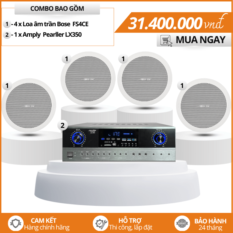 Lắp đặt loa âm trần - Bộ 4 Loa Bose Freespace FS4CE