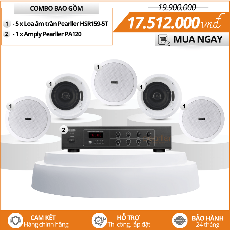 Bộ dàn loa âm trần 2 way Pearller HSR159-5T