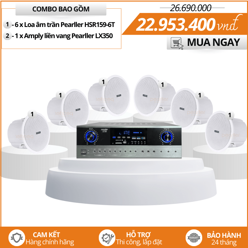 Bộ dàn loa âm trần Pearller nghe nhạc cao cấp