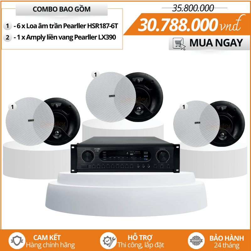 Bộ loa âm trần cao cấp Pearller HSR187-6T