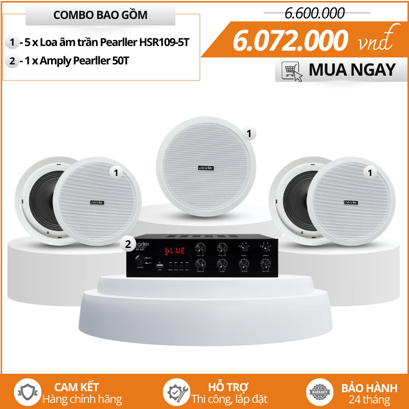 Bộ loa âm trần đồng trục Pearller HSR109-5T