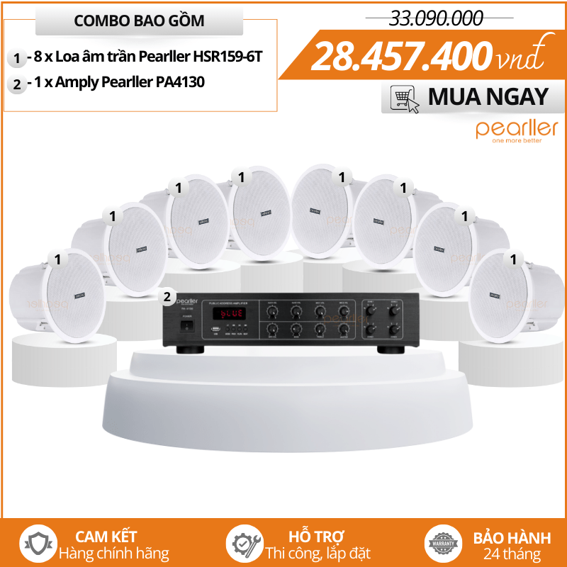 Dàn Loa Âm Trần Phát Nhạc Hay Pearller HSR159-6T
