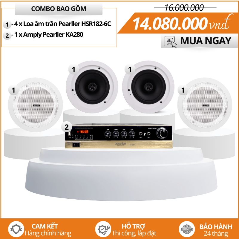 Dàn loa âm trần phát nhạc hay Pearller HSR182-6C
