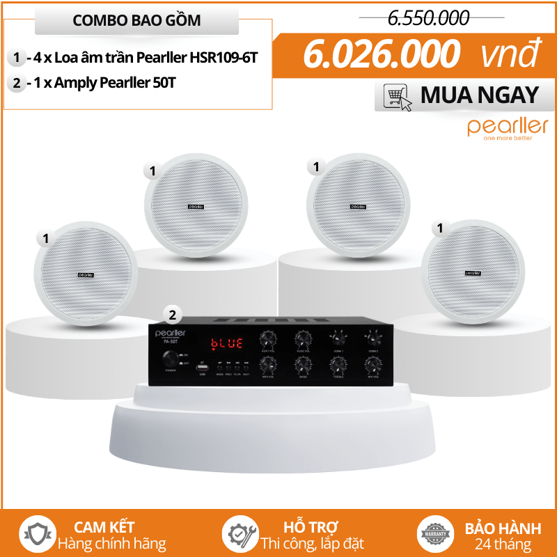 Hệ thống loa âm trần Pearller HSR109-6T