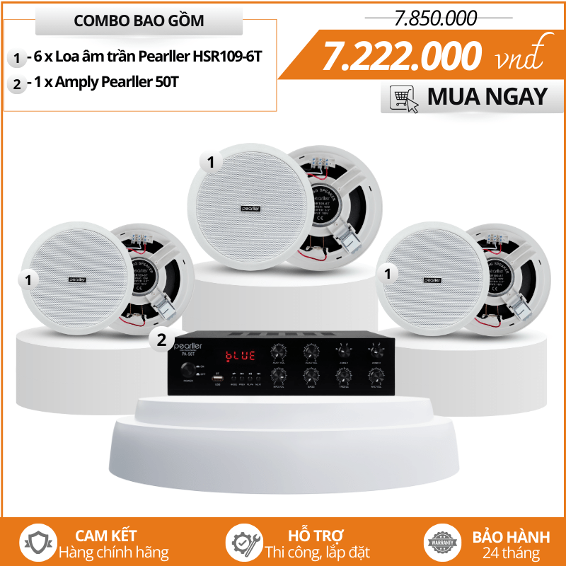 Lắp đặt hệ thống loa nghe nhạc hay Pearller HSR109-6T