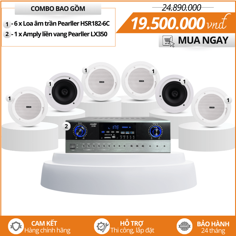 Trọn bộ loa âm trần 2 way Pearller HSR182-6C