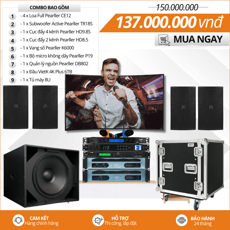 Dàn karaoke phòng hát tiêu chuẩn Pearller