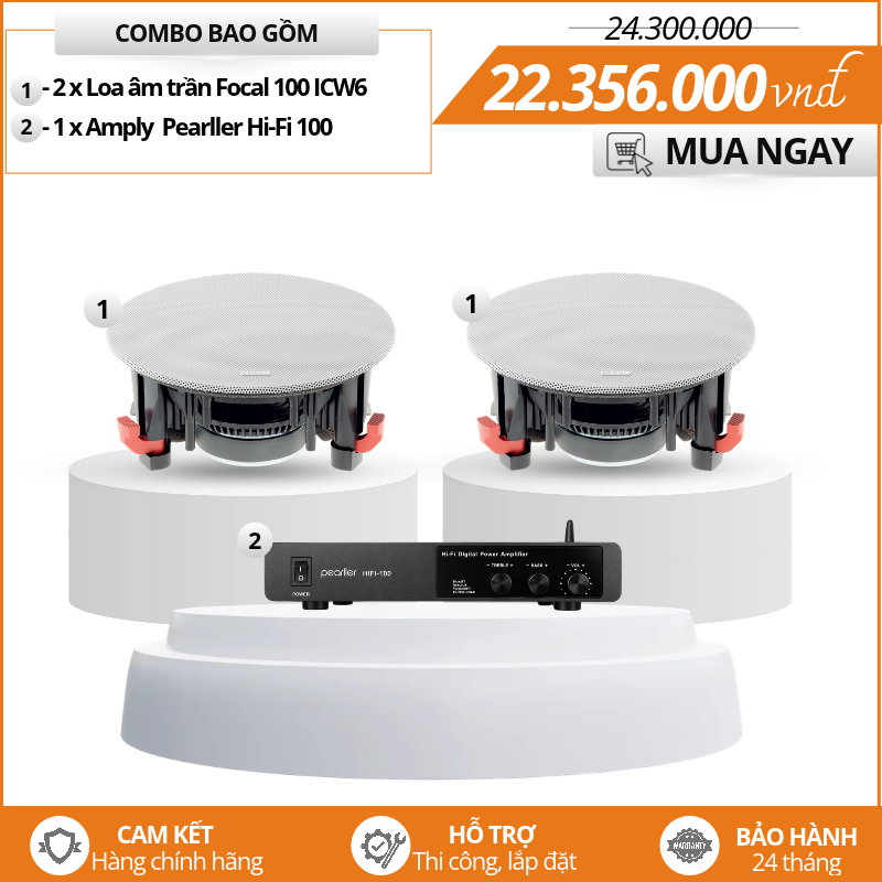 Cặp loa âm trần nghe nhạc hifi Focal 100 ICW6