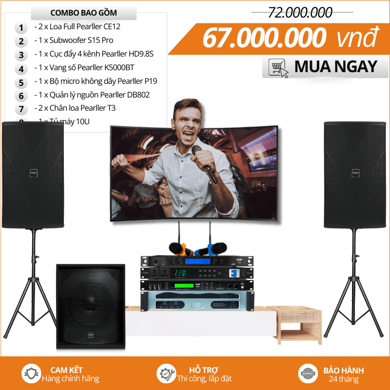 bo dan karaoke cao cap pearller ce12